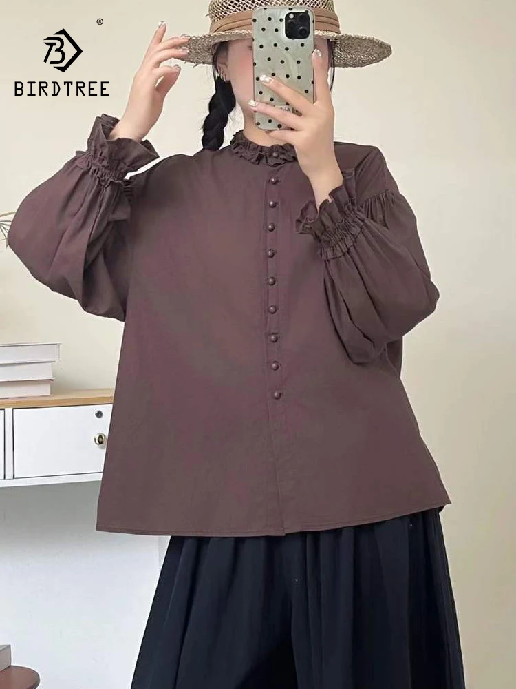 Новая женская хлопковая блузка с длинным рукавом на весну 2026 года, с воротником-стойкой, оборками и пэчворком, в стиле Mori Girl, французский омолаживающий свободный крой, T61350CC
Новая женская хлопковая блузка с длинным рукавом на весну 2026 года, с воротником-стойкой, оборками и пэчворком, в стиле Mori Girl, французский омолаживающий свободный крой, T61350CC