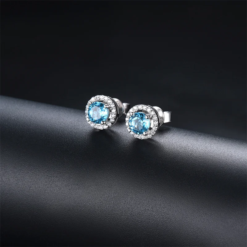 Round cut 5.0mm Blue Topaz 925 Sterling Silver Stud Earrings Natural Gemstone Fine Elegant Women Jewelry for Gift
Round cut 5.0mm Blue Topaz 925 Sterling Silver Stud Earrings Natural Gemstone Fine Elegant Women Jewelry for Gift