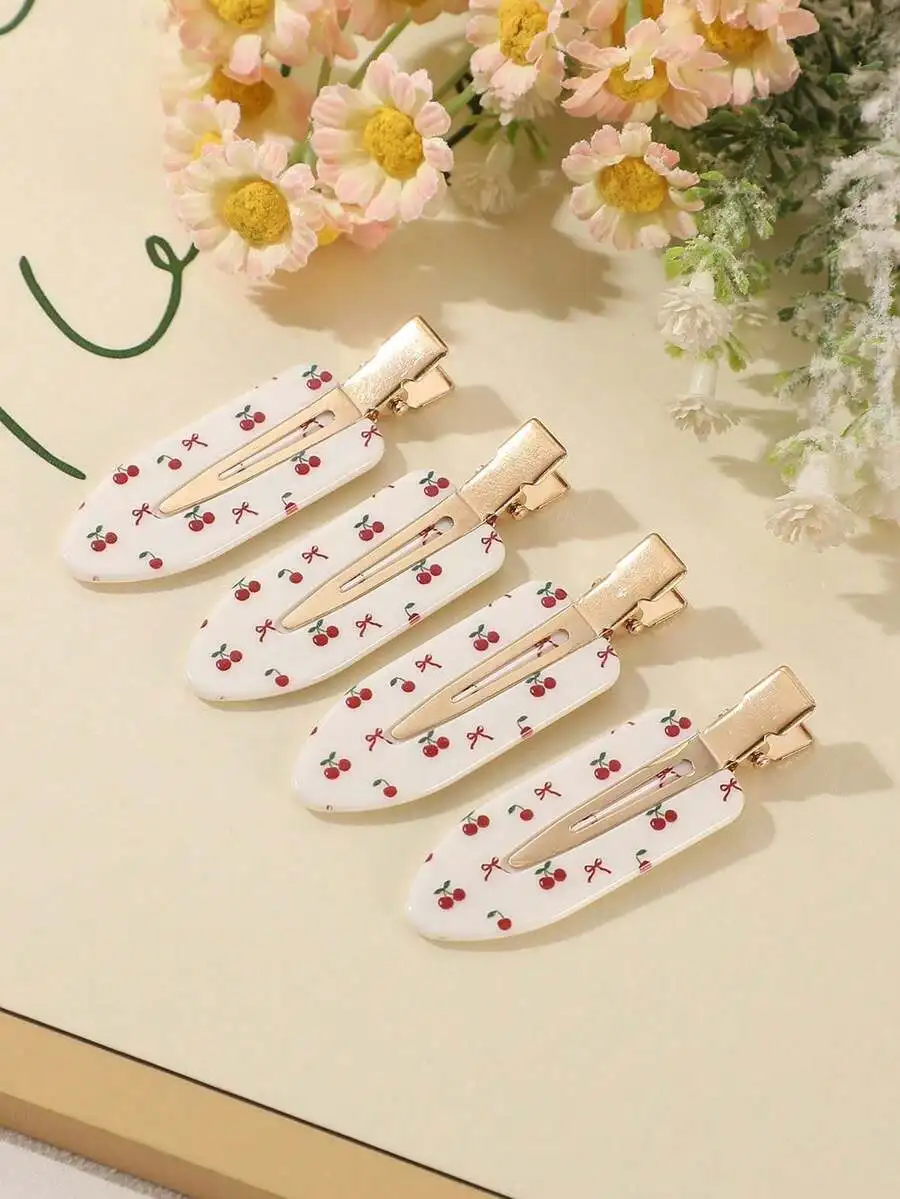 4pcs Cherry Print Hair Clips For Women Stylish Barrettes Casual Side Bangs Accessories
4pcs Cherry Print Hair Clips For Women Stylish Barrettes Casual Side Bangs Accessories