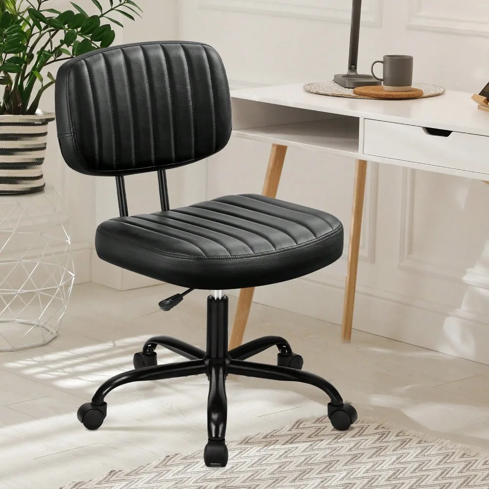 Small Office Desk Chair With Wheels And Lumbar Support,Comfy Cute Armlees PU Leather Rolling Swuvel Task Chair No Arm For
Small Office Desk Chair With Wheels And Lumbar Support,Comfy Cute Armlees PU Leather Rolling Swuvel Task Chair No Arm For