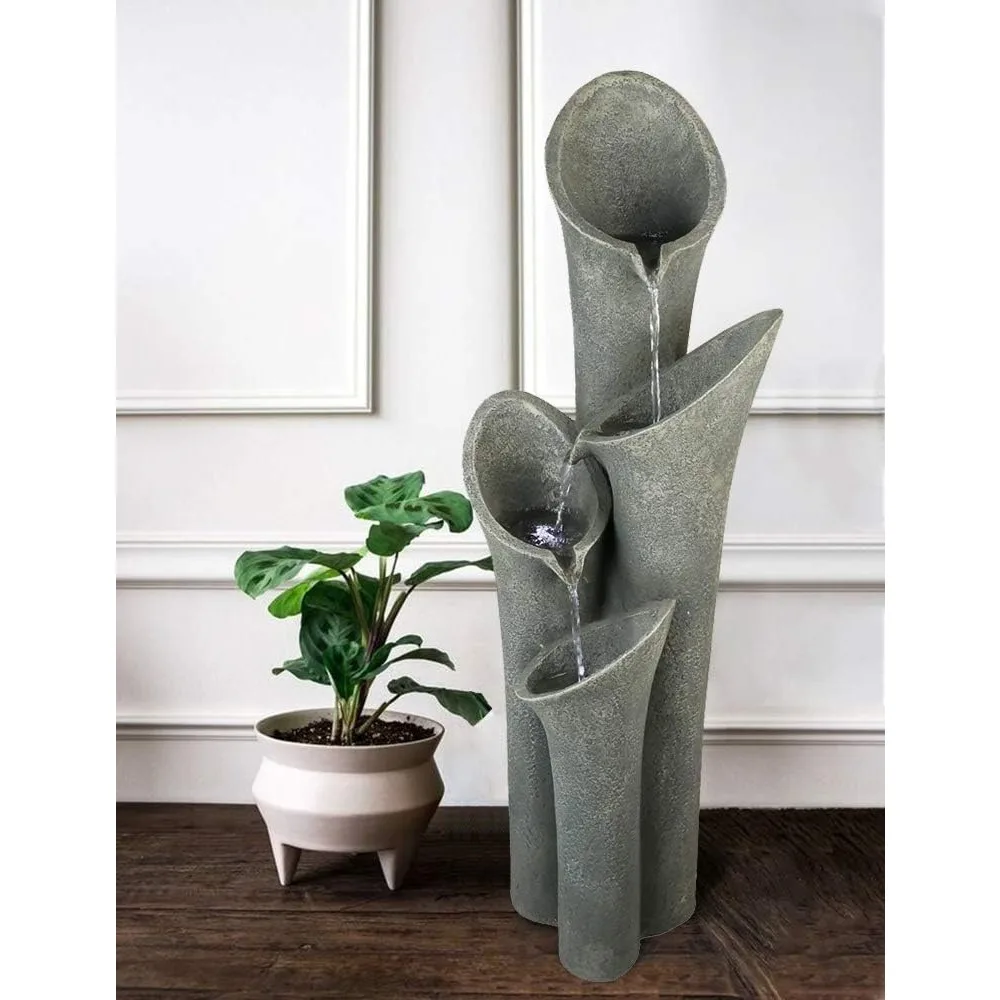 Patio Water Fountain 33 1/2", Bell 4-tier Cascading Floor Fountain Indoor Outdoor Waterfall Feature
Patio Water Fountain 33 1/2", Bell 4-tier Cascading Floor Fountain Indoor Outdoor Waterfall Feature