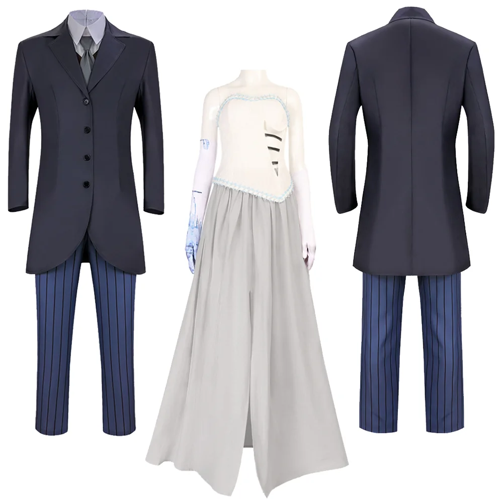 Corpse Cosplay Bride Emily Victor Couple Costume Men Dark Tuxedo Suit Women Ghost Wedding Dress Halloween Carnival Adult Disguis
Corpse Cosplay Bride Emily Victor Couple Costume Men Dark Tuxedo Suit Women Ghost Wedding Dress Halloween Carnival Adult Disguis