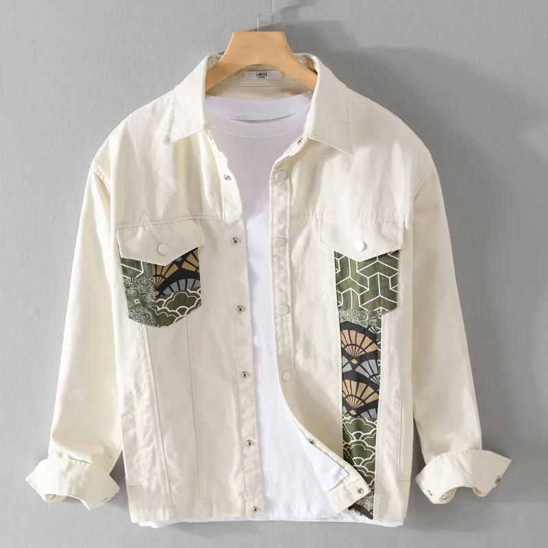 Summer New Pocket Retro Men's Print Turn-down Collar Cotton 100% Shirts Coat Long Sleeve Loose Casual Men Clothes Jacket
Summer New Pocket Retro Men's Print Turn-down Collar Cotton 100% Shirts Coat Long Sleeve Loose Casual Men Clothes Jacket