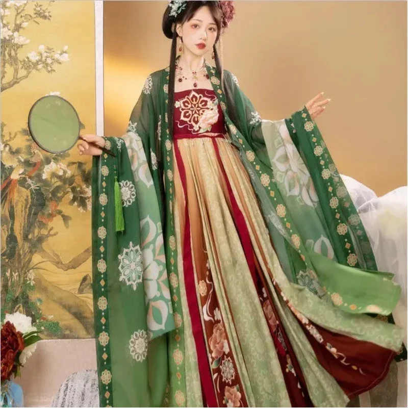 Женская юбка Hanfu большого размера, пухлая мм Тан, речная юбка в китайском стиле, повседневный облегающий весенне-летний костюм феи в стиле ретро
Женская юбка Hanfu большого размера, пухлая мм Тан, речная юбка в китайском стиле, повседневный облегающий весенне-летний костюм феи в стиле ретро