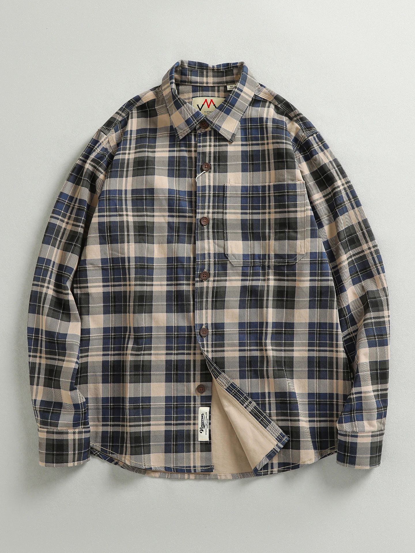 Thickened Washed Vintage Plaid Long Sleeve Men's Shirt Casual American Style Pocket Design Cotton Jacket Outerwear
Thickened Washed Vintage Plaid Long Sleeve Men's Shirt Casual American Style Pocket Design Cotton Jacket Outerwear