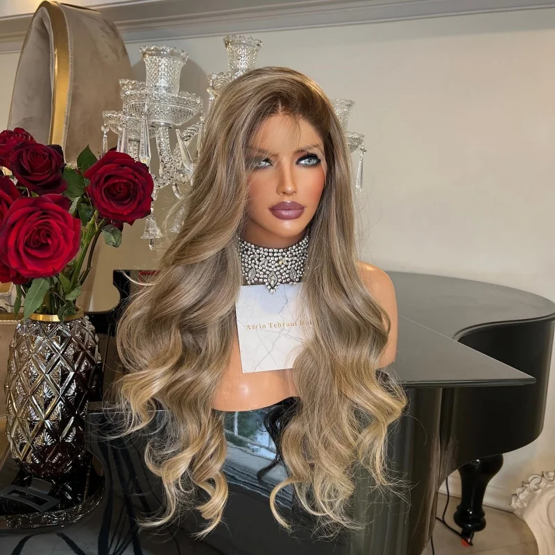 High Density Front Lace Synthetic Wig Light Brown Colored Body Wave Heat Resistant Futura Soft Fibre For Women
High Density Front Lace Synthetic Wig Light Brown Colored Body Wave Heat Resistant Futura Soft Fibre For Women