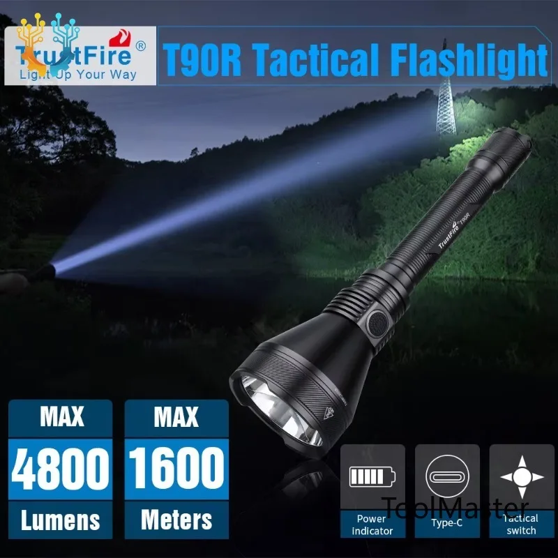 【2026】Тактический светодиодный фонарь Trustfire T90R высокой мощности, 4800 люмен, дальность 1600 метров, с магнитным креплением для охоты
【2026】Тактический светодиодный фонарь Trustfire T90R высокой мощности, 4800 люмен, дальность 1600 метров, с магнитным креплением для охоты