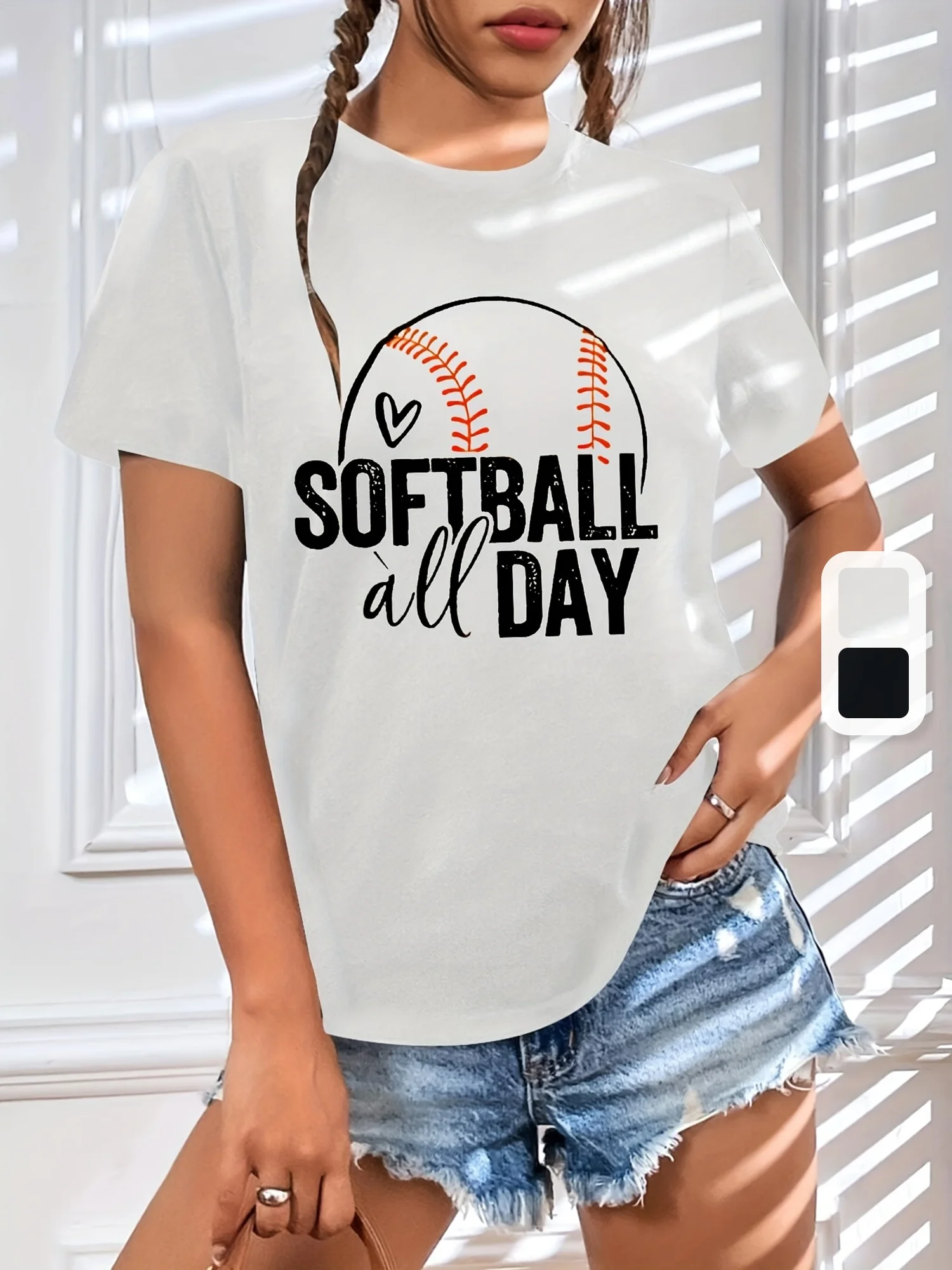 SOFTBALL Graphic Casual Sports T-shirt, Round Neck Short Sleeves Running T-shirt Top, Women's Activewear
SOFTBALL Graphic Casual Sports T-shirt, Round Neck Short Sleeves Running T-shirt Top, Women's Activewear