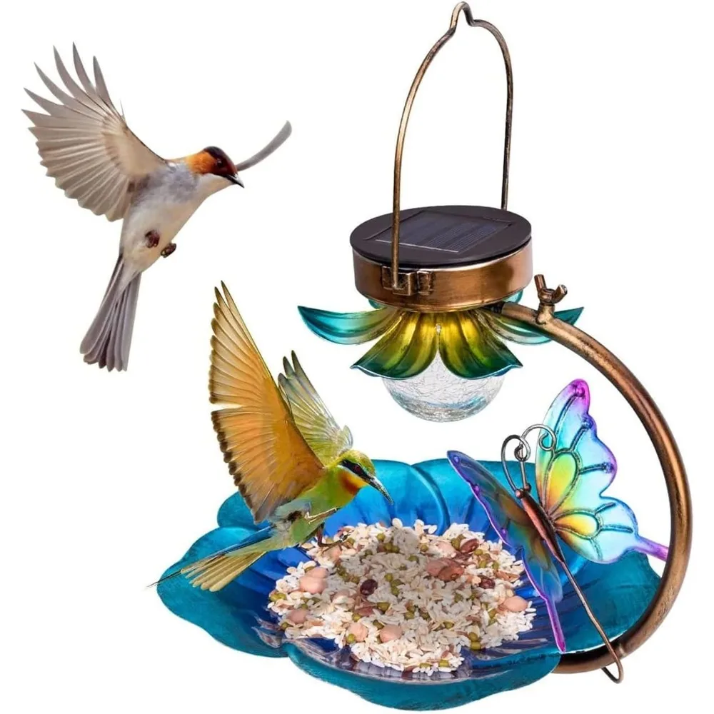 Solar Powered Bird Bath for Outside Hanging Wild Bird Feeder Seed Tray Outdoor Birdfeeder Solar Garden Light Decorative LED
Solar Powered Bird Bath for Outside Hanging Wild Bird Feeder Seed Tray Outdoor Birdfeeder Solar Garden Light Decorative LED