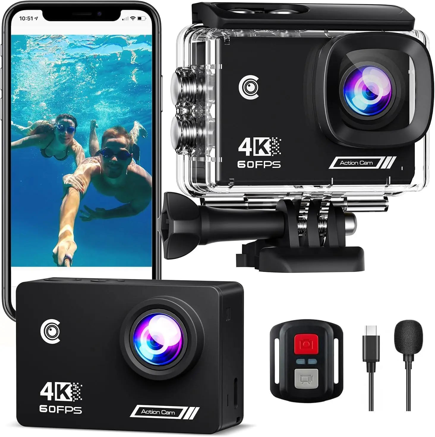 4K Waterproof Action Camera 131ft, 20MP WiFi Sports Cam with EIS, Remote Control & Accessories
4K Waterproof Action Camera 131ft, 20MP WiFi Sports Cam with EIS, Remote Control & Accessories