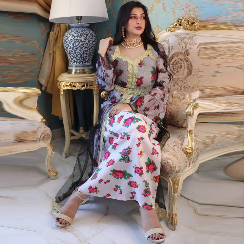 Eid Mubara Djellaba Floral Print Embroidery Lace Mesh Dress Dubai Muslim Women Evening Gown Abaya Turkey Kaftan Jalabiya Ramadan
Eid Mubara Djellaba Floral Print Embroidery Lace Mesh Dress Dubai Muslim Women Evening Gown Abaya Turkey Kaftan Jalabiya Ramadan