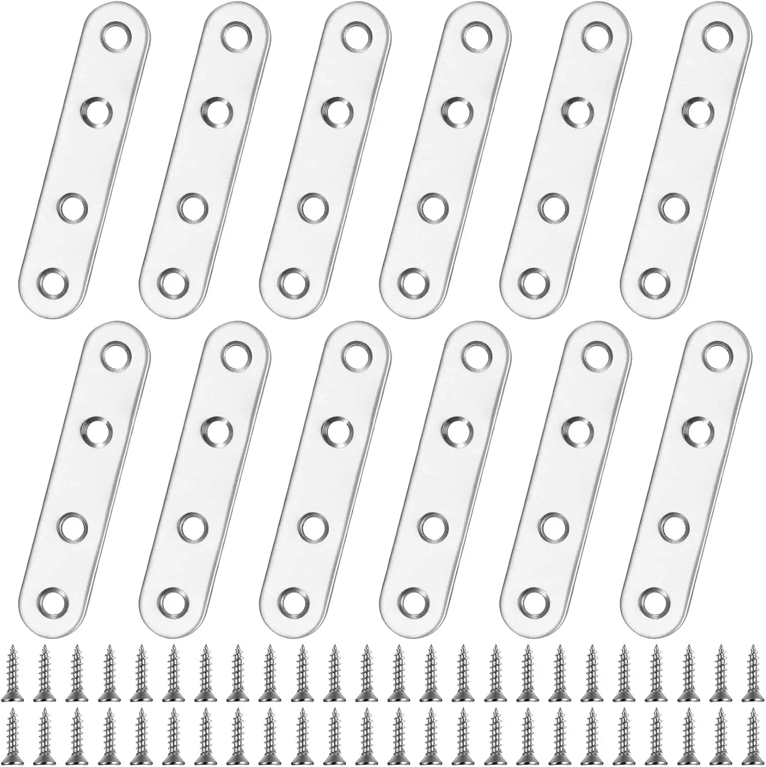 12 Pcs Stainless Steel Straight Brace Brackets with 48 Screws for Furniture Repair and Reinforcement
12 Pcs Stainless Steel Straight Brace Brackets with 48 Screws for Furniture Repair and Reinforcement