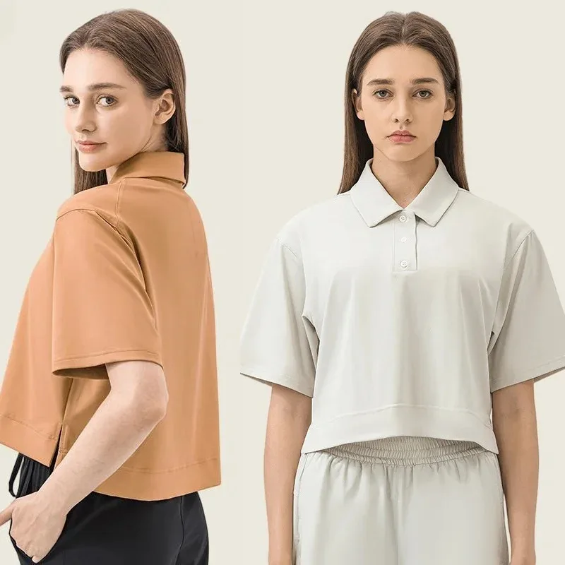 Fashion casual sports short sleeved T-shirt for women's summer quick drying loose yoga fitness running breathable POLO shirt
Fashion casual sports short sleeved T-shirt for women's summer quick drying loose yoga fitness running breathable POLO shirt