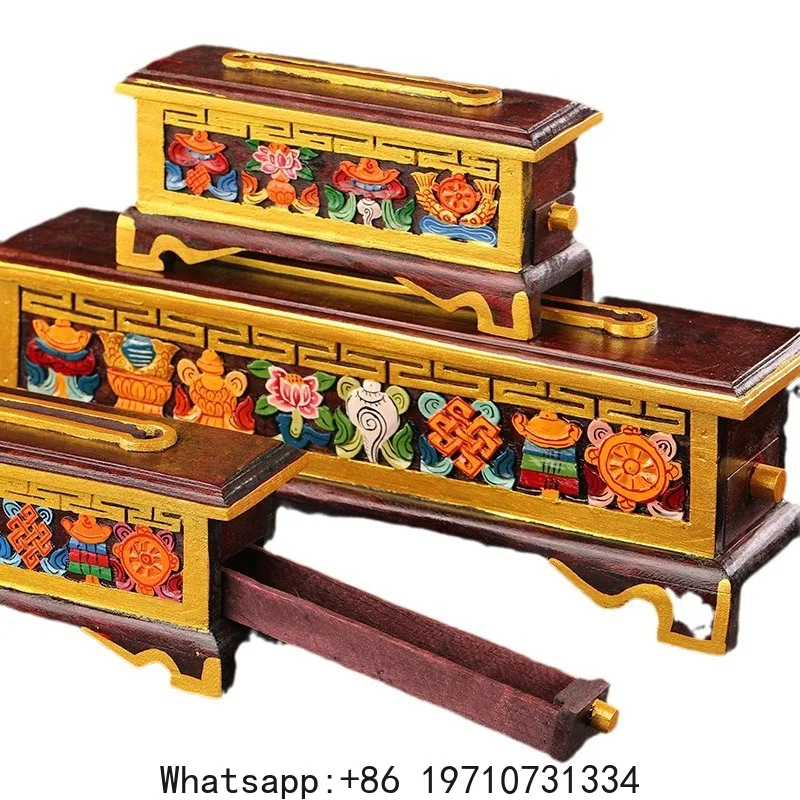 Nepal Long Incense Burner Hand Painted Wooden Tibetan Style for Home Buddhist Altar
Nepal Long Incense Burner Hand Painted Wooden Tibetan Style for Home Buddhist Altar