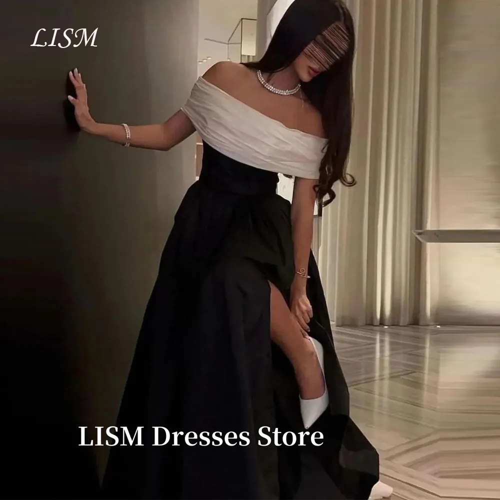 LISM Black And White Formal Evening Dresses Arabic Women Off Shoulder Prom Gowns Formal Party Occasion Dress Customized
LISM Black And White Formal Evening Dresses Arabic Women Off Shoulder Prom Gowns Formal Party Occasion Dress Customized