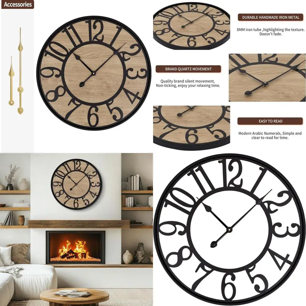 Бесшумные современные деревянные настенные часы, на батарейках, 24 арабские цифры, подходят для гостиной, спальни, кухни и офиса.
Бесшумные современные деревянные настенные часы, на батарейках, 24 арабские цифры, подходят для гостиной, спальни, кухни и офиса.