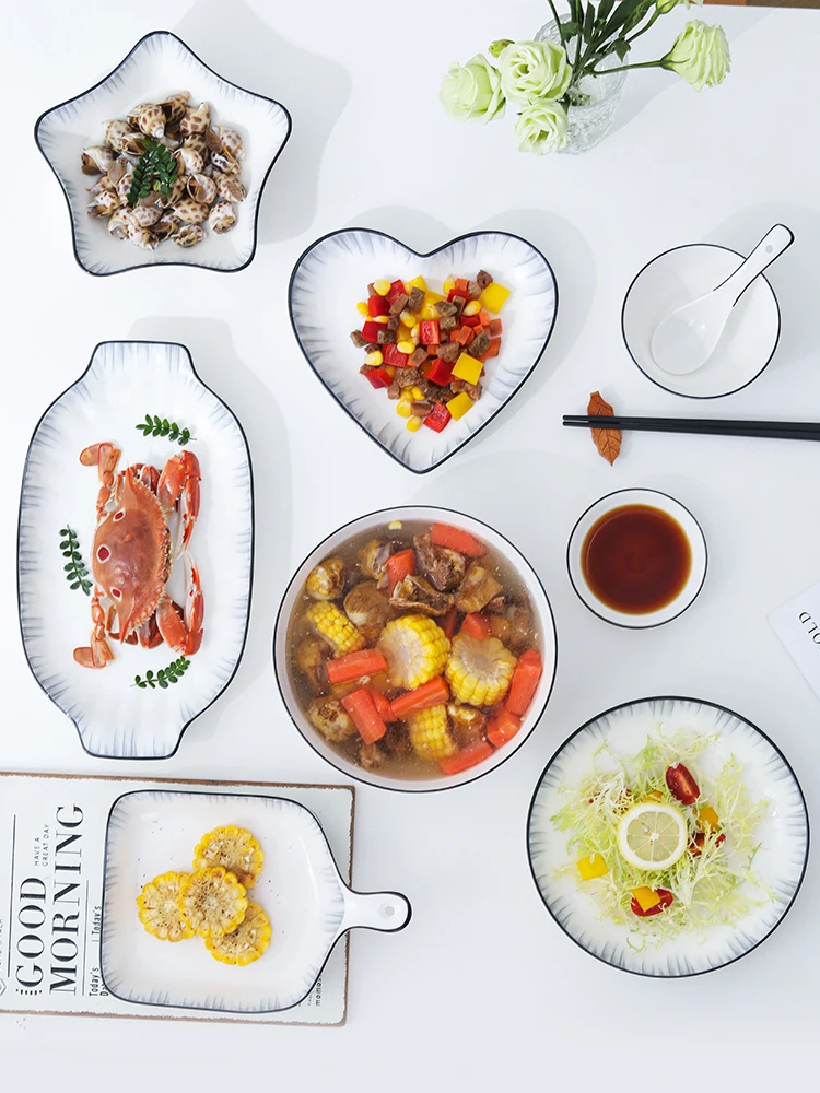 Nordic Style Ceramic Dinnerware Set Porcelain Rice Bowl Soup Plate Noodle Bowl Spoon Home Use Simple Creative Free Combination
Nordic Style Ceramic Dinnerware Set Porcelain Rice Bowl Soup Plate Noodle Bowl Spoon Home Use Simple Creative Free Combination