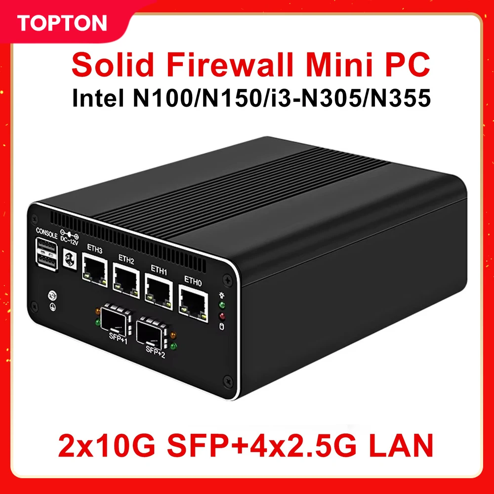 Robust Firewall Appliance Intel i3-N355 N305 N150 N100 Mini PC 2x10G SFP+ 4xi226-V 2.5G LAN DDR5 NVMe Proxmox pfSense OPNsense
Robust Firewall Appliance Intel i3-N355 N305 N150 N100 Mini PC 2x10G SFP+ 4xi226-V 2.5G LAN DDR5 NVMe Proxmox pfSense OPNsense