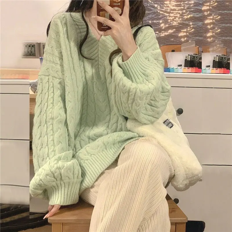 2022 New Arrival Autumn Winter Women Loose Casual V-neck Long Sleeve Pullover All-matched Korean Style Knitted Sweater P856
2022 New Arrival Autumn Winter Women Loose Casual V-neck Long Sleeve Pullover All-matched Korean Style Knitted Sweater P856