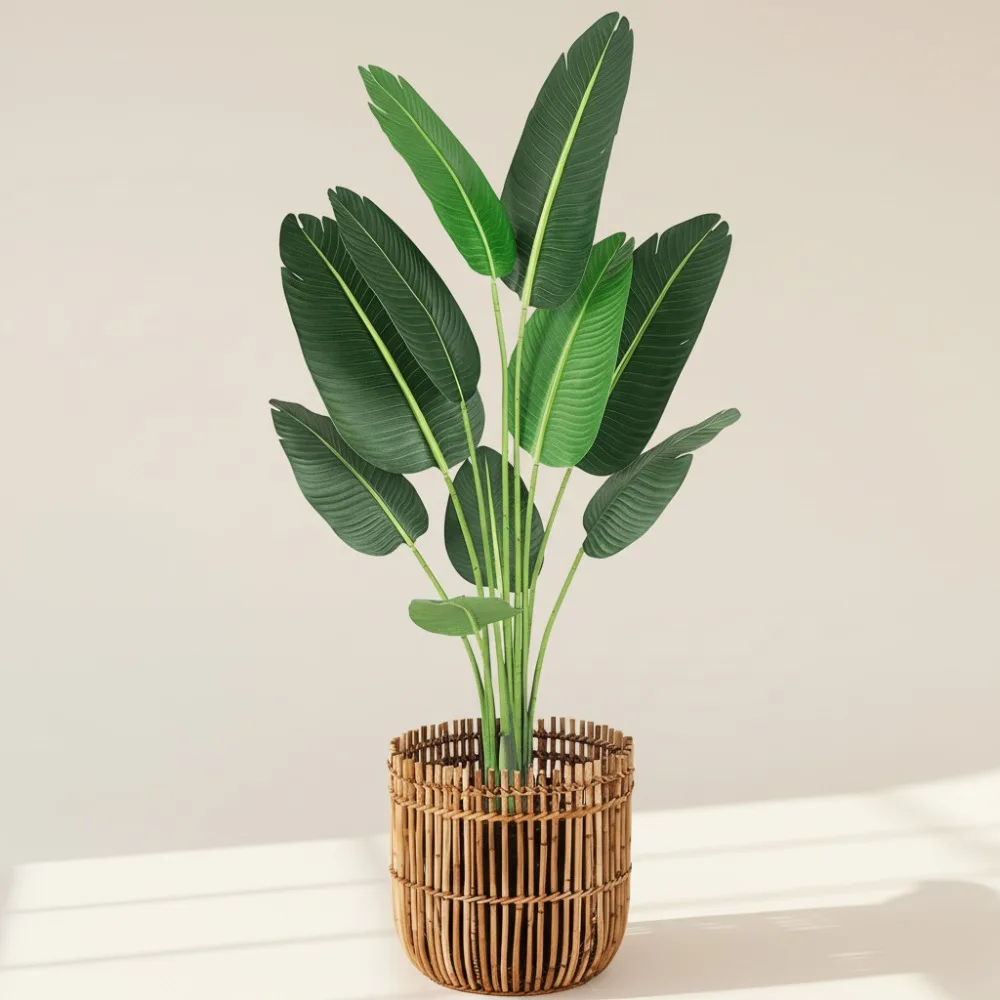 60-дюймовое искусственное райское растение с горшком, реалистичное дерево из искусственного бананового листа для декора домашнего офиса
60-дюймовое искусственное райское растение с горшком, реалистичное дерево из искусственного бананового листа для декора домашнего офиса
