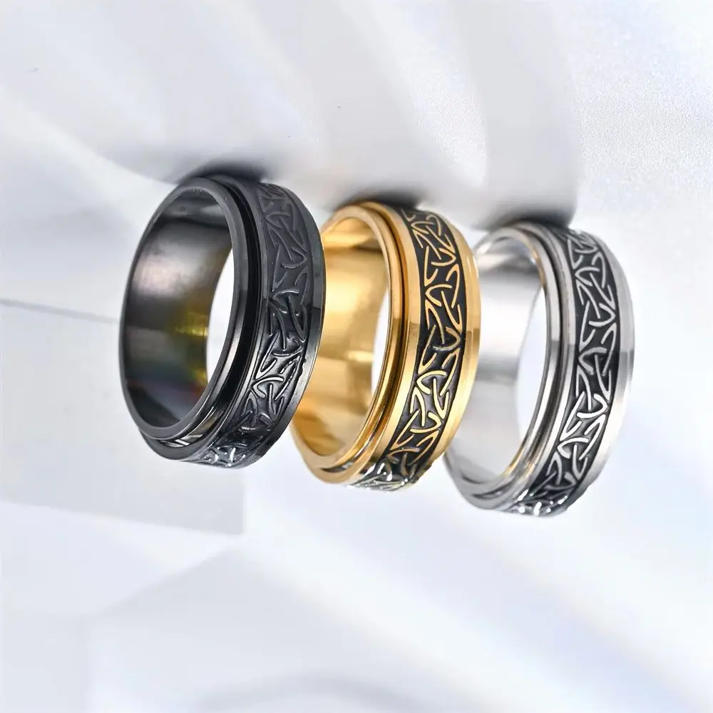 Viking Celtic Knot Rune Rotating Anxiety Joint Ring For Men Anti Stress Stainless Steel Spinner Fidgets Ring Anillo Antiestres
Viking Celtic Knot Rune Rotating Anxiety Joint Ring For Men Anti Stress Stainless Steel Spinner Fidgets Ring Anillo Antiestres