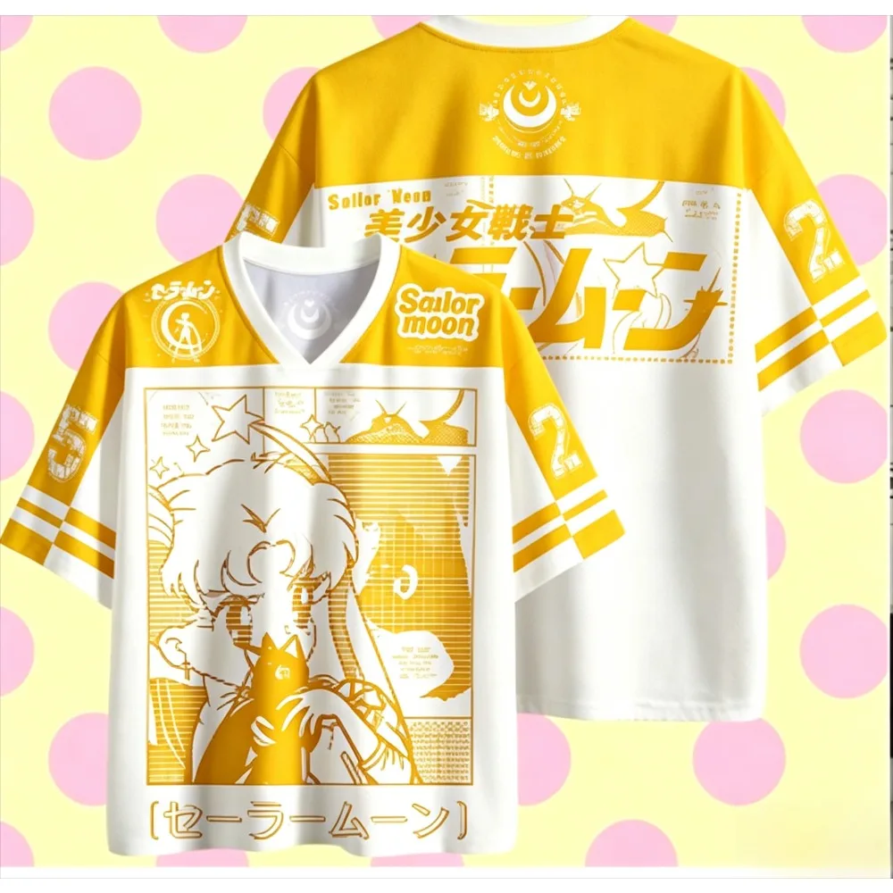 2026 New Sailor Moon 3D Printed V-neck Sports Style T-shirt Casual Fashion Breathable for Outdoor Activities Tees Family Outfits
2026 New Sailor Moon 3D Printed V-neck Sports Style T-shirt Casual Fashion Breathable for Outdoor Activities Tees Family Outfits