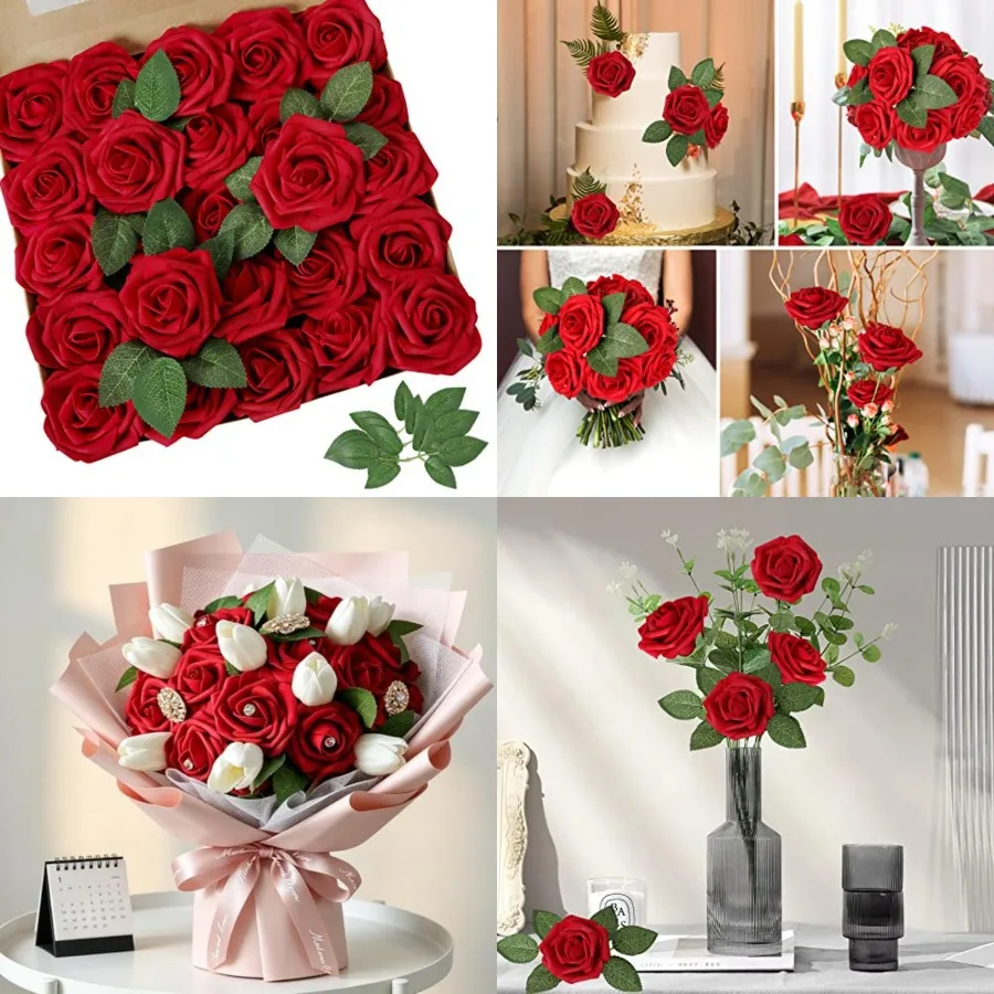 Artificial Flower Rose pcs Real Looking Fake Roses w/Stem for DIY Wedding Bouquets Centerpieces Arrangements Party Baby Shower
Artificial Flower Rose pcs Real Looking Fake Roses w/Stem for DIY Wedding Bouquets Centerpieces Arrangements Party Baby Shower