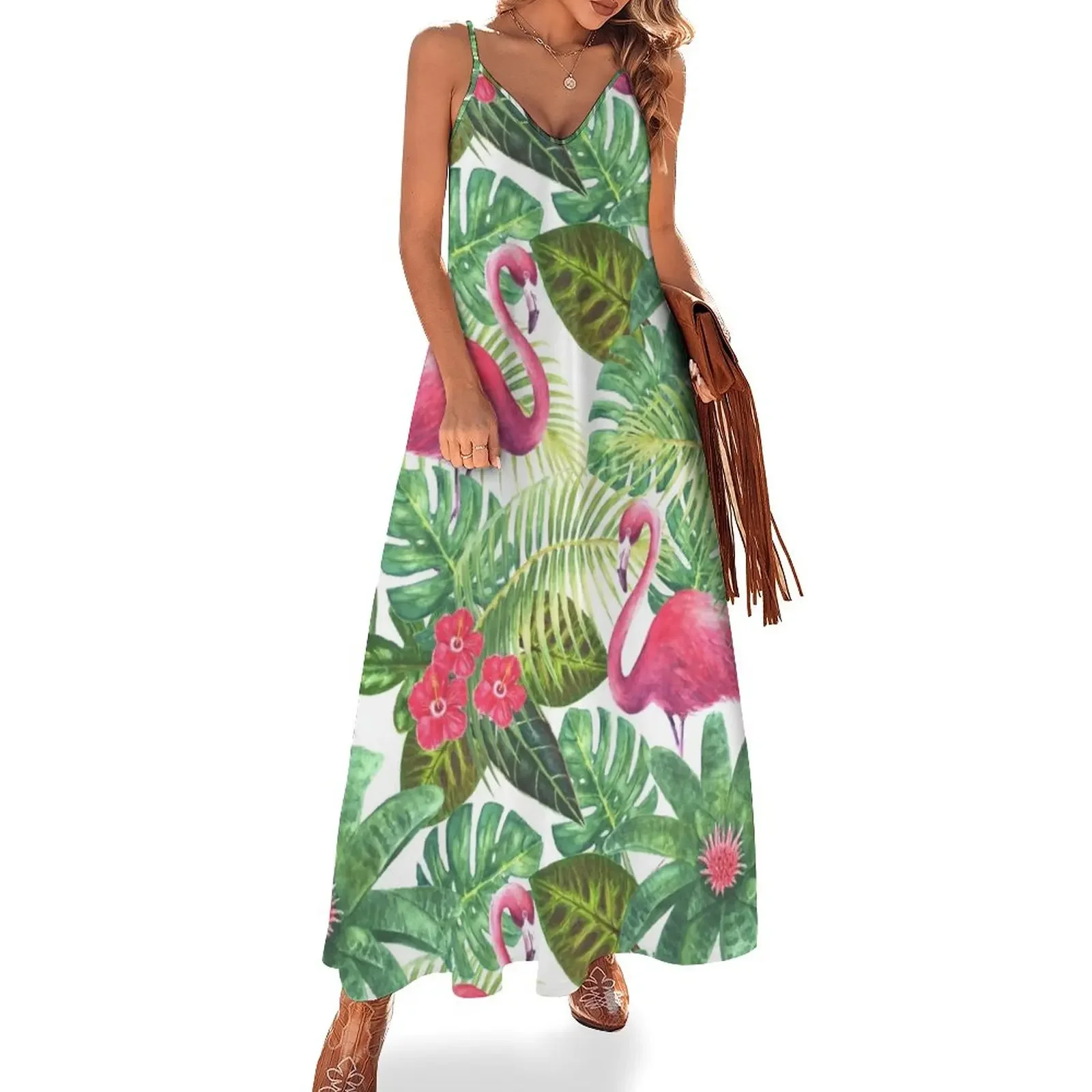 Tropical exotic seamless pattern with pink flamingos on white background Sleeveless Dress cocktail dresses summer dress Dress
Tropical exotic seamless pattern with pink flamingos on white background Sleeveless Dress cocktail dresses summer dress Dress