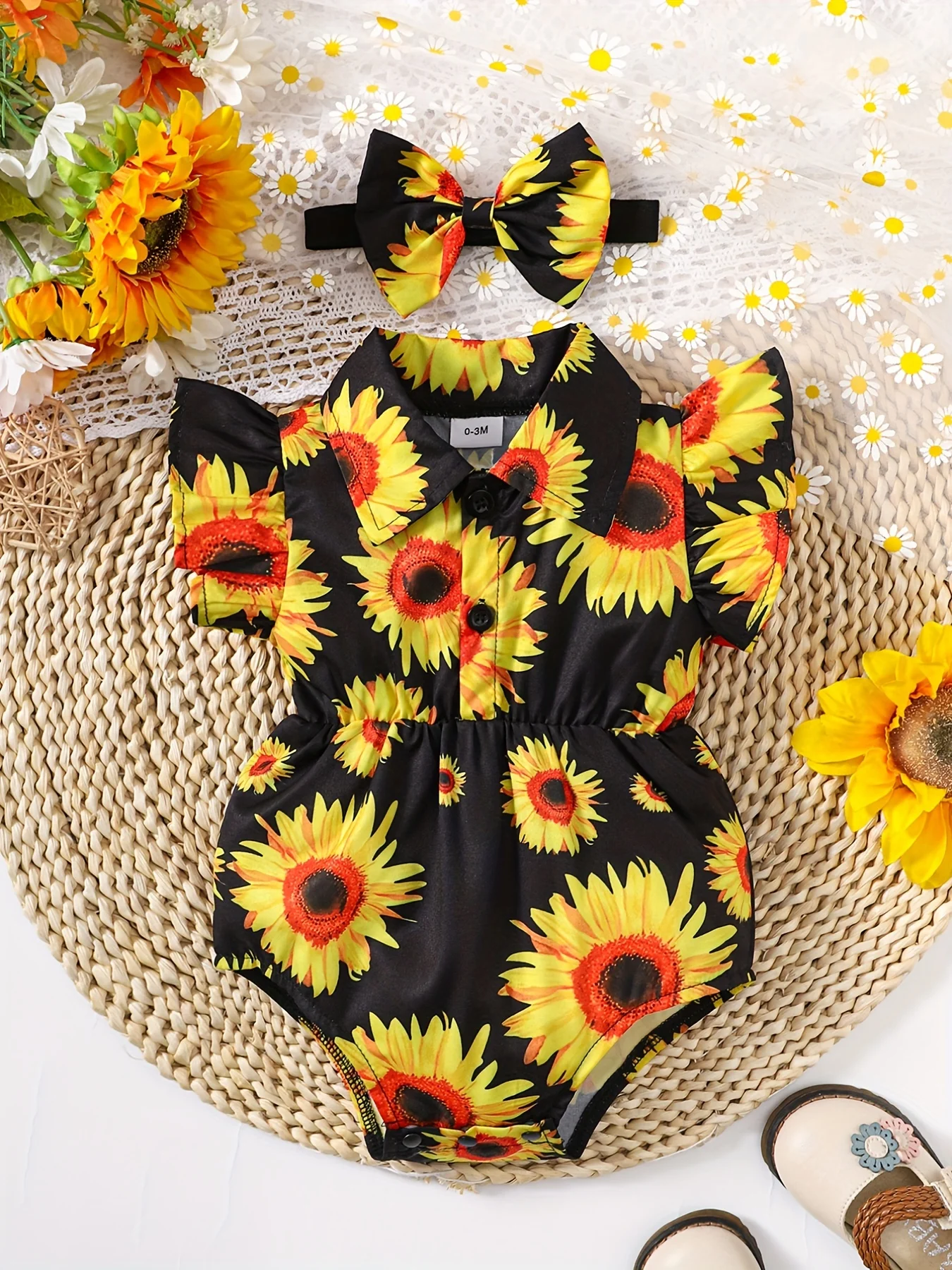 Baby and toddler hot-selling sunflower casual one-piece romper sleeveless set with headwear
Baby and toddler hot-selling sunflower casual one-piece romper sleeveless set with headwear