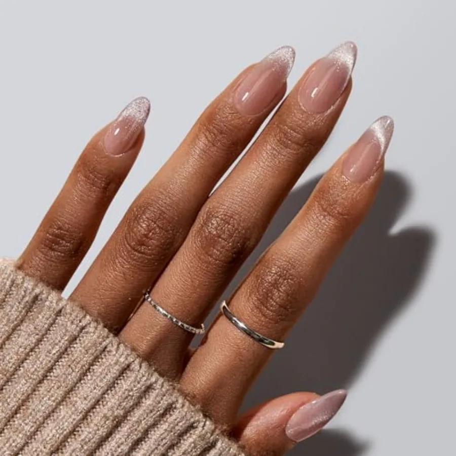 Press On Nails Almond - Medium Cat Eye French Tip Nails with Glue for Daily Nail Art, Fake Nail Extensions In 16 Sizes - 32 Nai
Press On Nails Almond - Medium Cat Eye French Tip Nails with Glue for Daily Nail Art, Fake Nail Extensions In 16 Sizes - 32 Nai