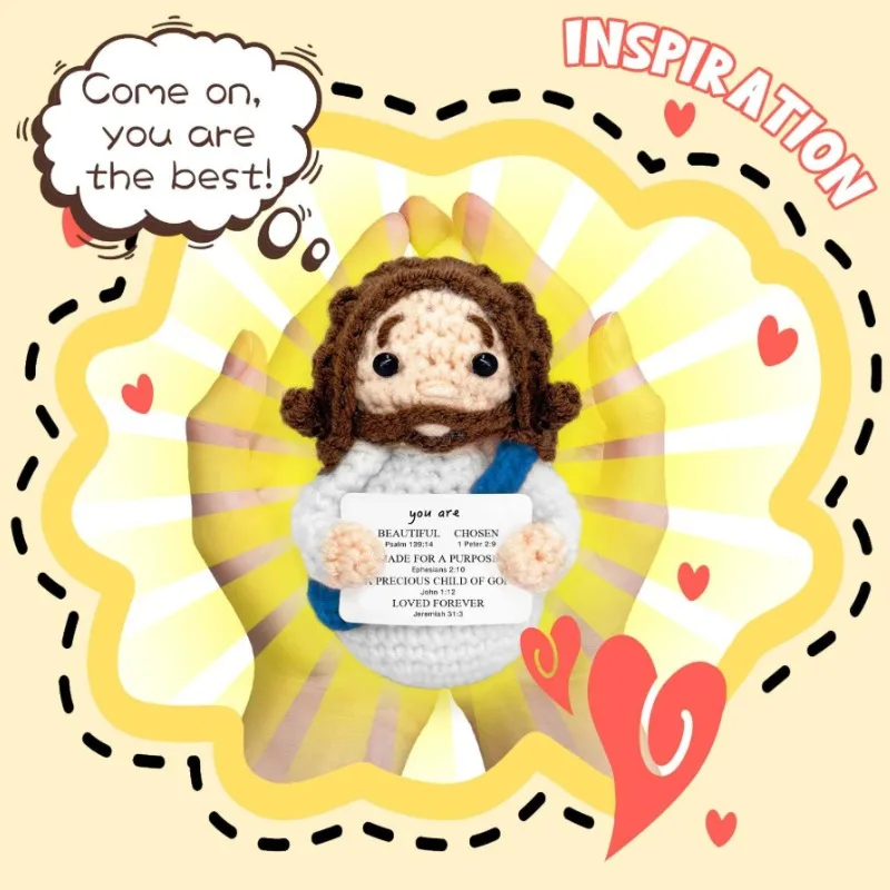 Pious Spiritual Belief Theme Hand Woven Wool Portrait Doll Unique White Robe Curly Hair Modeling Worship Room Positive Ornament
Pious Spiritual Belief Theme Hand Woven Wool Portrait Doll Unique White Robe Curly Hair Modeling Worship Room Positive Ornament