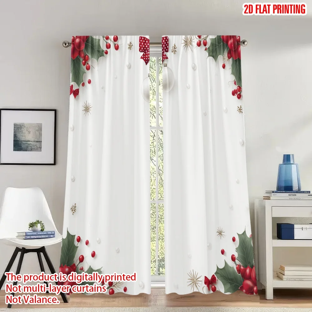2pcs 2D flat printing Christmas Party Curtains Christmas Holly Bow Ornaments Digital Printed Polyester Drapes Festive Holiday
2pcs 2D flat printing Christmas Party Curtains Christmas Holly Bow Ornaments Digital Printed Polyester Drapes Festive Holiday