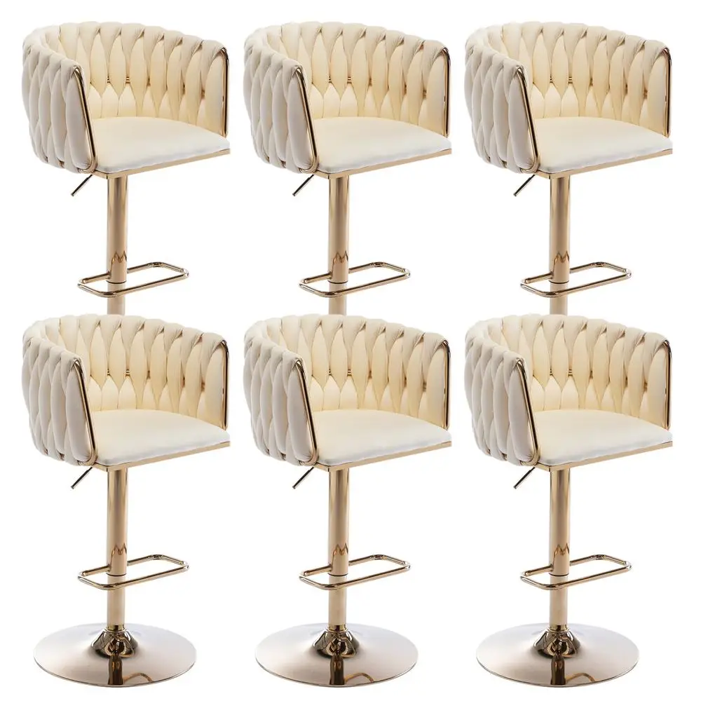 Height Bar Stools Swivel Bar Stools Set of 6 Modern Velvet Barstools Upholstered Bar Chairs with Woven Back for Kitchen Island,
Height Bar Stools Swivel Bar Stools Set of 6 Modern Velvet Barstools Upholstered Bar Chairs with Woven Back for Kitchen Island,