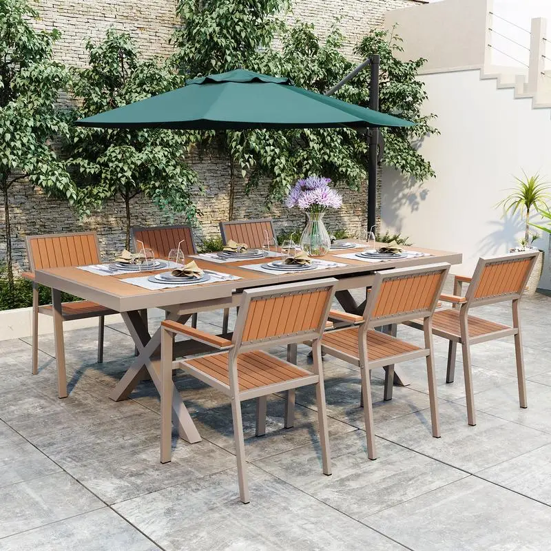 Experience Outdoor Dining Freedom with a Flexible Set of 6 Chairs and an Extendable Table from 62.9 to 82.6 Inches for
Experience Outdoor Dining Freedom with a Flexible Set of 6 Chairs and an Extendable Table from 62.9 to 82.6 Inches for