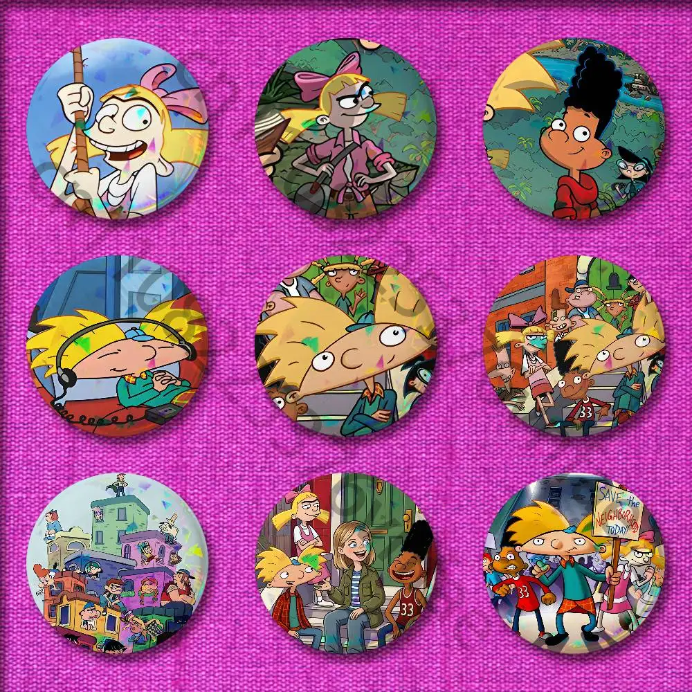 Hey A-Arnold Cartoon Gerald Helga Button pin decorative hats cute brooches lapel pin jewelry badges fashion for clothing collars
Hey A-Arnold Cartoon Gerald Helga Button pin decorative hats cute brooches lapel pin jewelry badges fashion for clothing collars