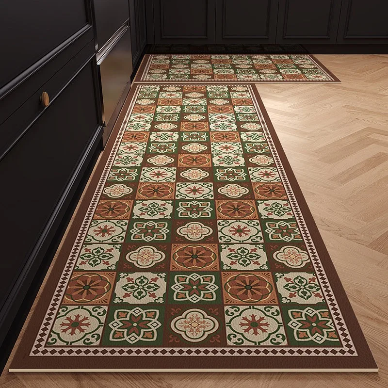 Kitchen Floor Mat American Retro Rug Anti-slip Oil-proof Waterproof Foot Mats PVC Leather Free Cut Rugs Balcony Carpet 주방매트 바닥매트
Kitchen Floor Mat American Retro Rug Anti-slip Oil-proof Waterproof Foot Mats PVC Leather Free Cut Rugs Balcony Carpet 주방매트 바닥매트