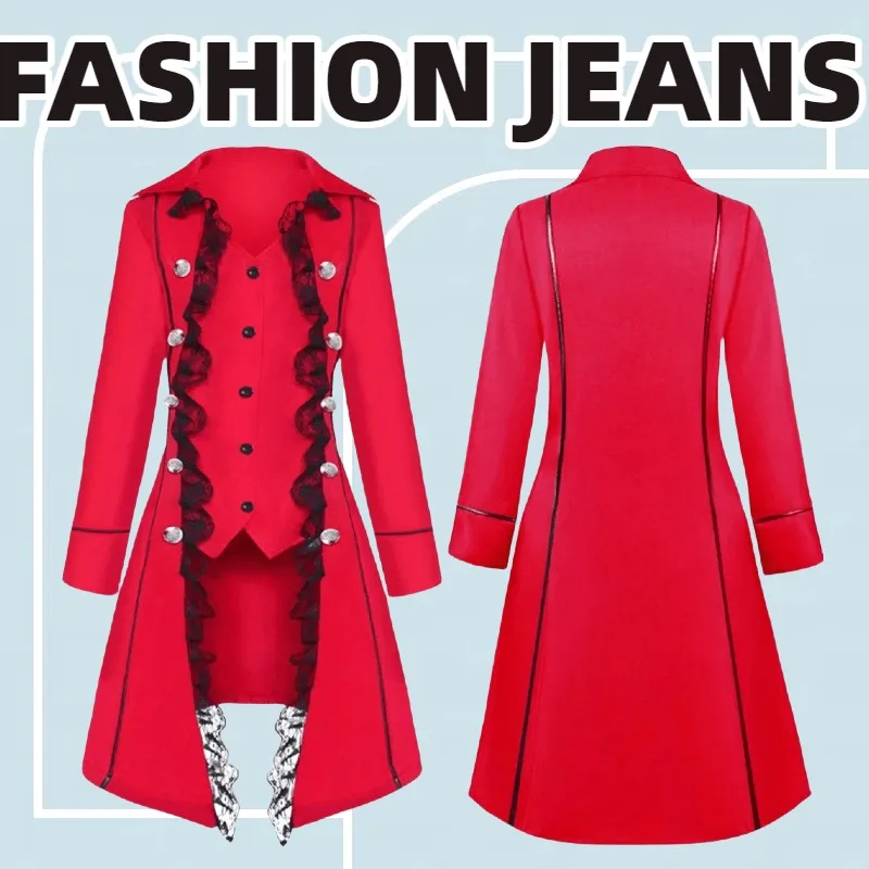 Women's Medieval Long Sleeve Coat - Solid Color Triple Button Asymmetrical Top Vintage Gothic Outerwear
Women's Medieval Long Sleeve Coat - Solid Color Triple Button Asymmetrical Top Vintage Gothic Outerwear