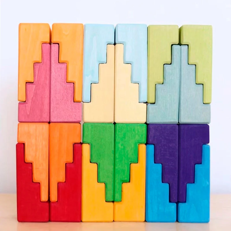 Rainbow Wooden Staircase Building Blocks Montessori Toys Dyed Immersed Goose down Sensation Rollerball Track Children Playset
Rainbow Wooden Staircase Building Blocks Montessori Toys Dyed Immersed Goose down Sensation Rollerball Track Children Playset