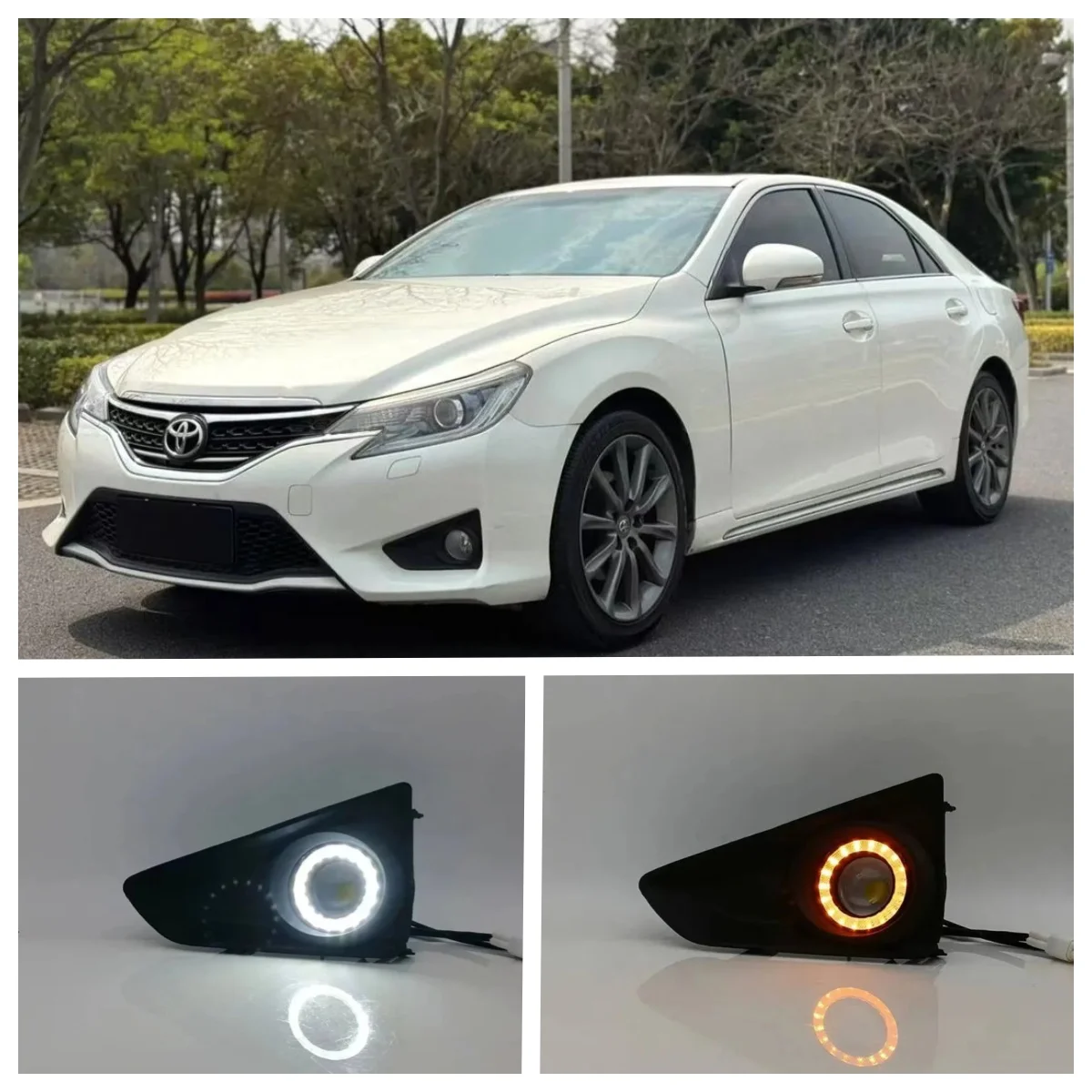 LED Fog Lights Assembly For Toyta Reiz Mark X 2013 2014 2015 Dual Color Angel Eye Daytime Running Lights Fog Lamp Accessories
LED Fog Lights Assembly For Toyta Reiz Mark X 2013 2014 2015 Dual Color Angel Eye Daytime Running Lights Fog Lamp Accessories