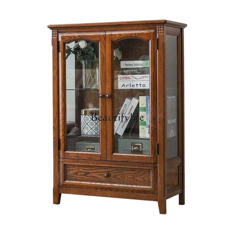 American double-door wine cabinet solid wood country glass side cabinet multi-functional storage
American double-door wine cabinet solid wood country glass side cabinet multi-functional storage