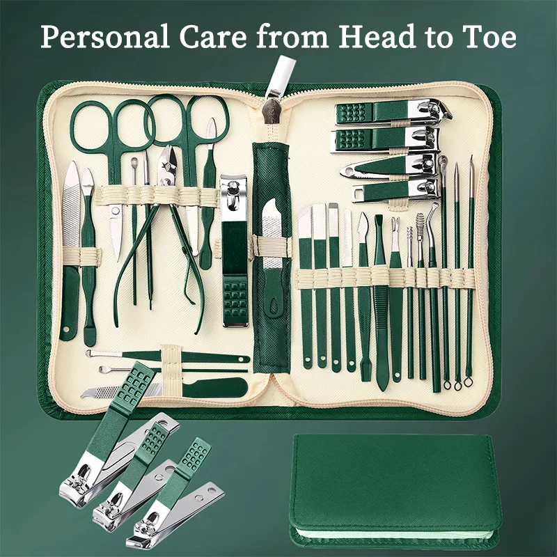 30Pcs Set Manicure Pedicure Set Stainless Steel Portable Nail Clipper Tool Set With Storage Zipper Bag Gift
30Pcs Set Manicure Pedicure Set Stainless Steel Portable Nail Clipper Tool Set With Storage Zipper Bag Gift