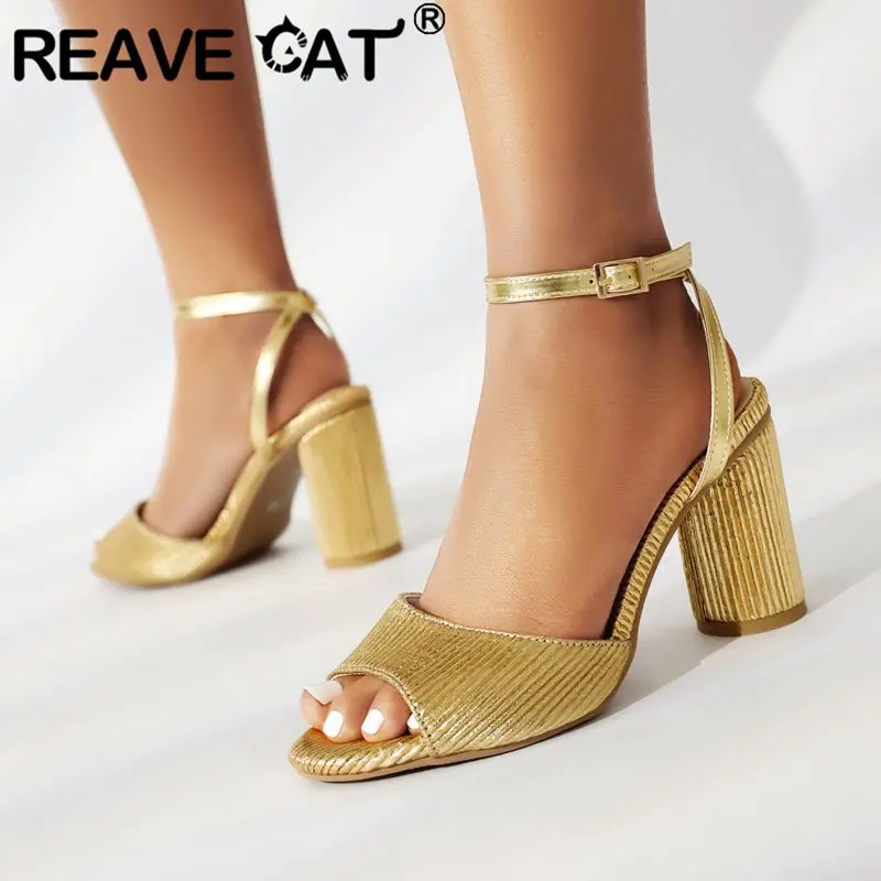 Сексуальные женские сандалии REAVE CAT с открытым носком и пряжкой на щиколотке, на высоком каблуке 8,5 см, 48 49 50, модная женская обувь для вечеринок
Сексуальные женские сандалии REAVE CAT с открытым носком и пряжкой на щиколотке, на высоком каблуке 8,5 см, 48 49 50, модная женская обувь для вечеринок