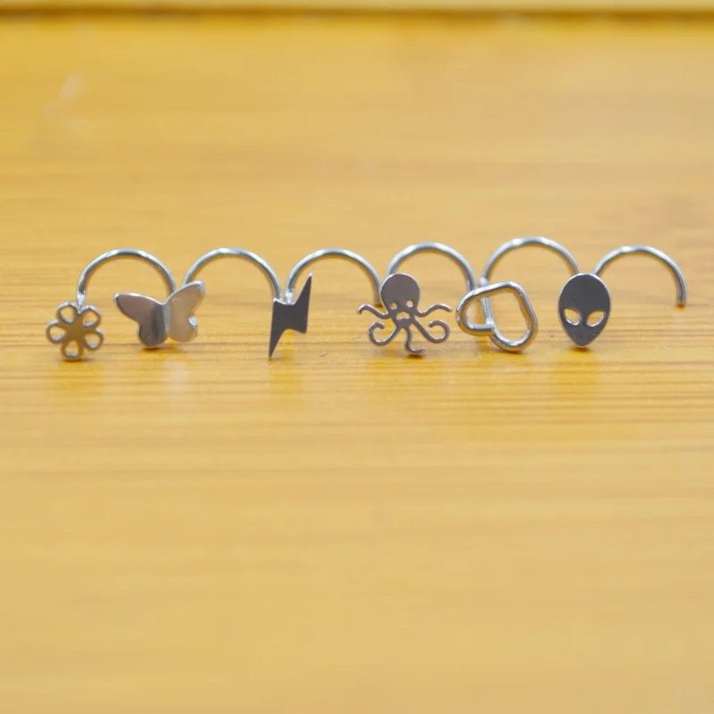 Wholesale 50pcs/Lot Hollow Heart Lightning Flower Butterfly Shape Nose Stud Screw Surgical Steel Nose Ring Nose Piercing 20G New
Wholesale 50pcs/Lot Hollow Heart Lightning Flower Butterfly Shape Nose Stud Screw Surgical Steel Nose Ring Nose Piercing 20G New
