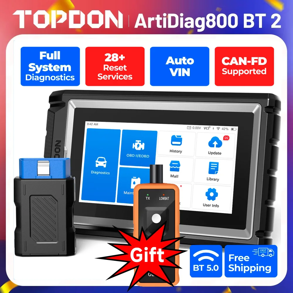 TOPDON AD800 BT 2 OBD2 All System Scanner Professional Car Diagnostic Tool Automotive Scanner Active Test AUTOVIN Scanner
TOPDON AD800 BT 2 OBD2 All System Scanner Professional Car Diagnostic Tool Automotive Scanner Active Test AUTOVIN Scanner