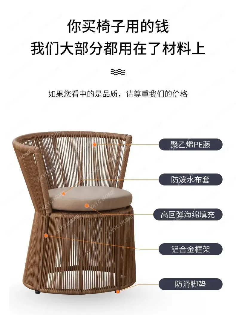 Terrace Small Coffee Table Combination Courtyard Balcony Rattan Table and Chair Outdoor Simplicity Leisure Outdoor Chair
Terrace Small Coffee Table Combination Courtyard Balcony Rattan Table and Chair Outdoor Simplicity Leisure Outdoor Chair