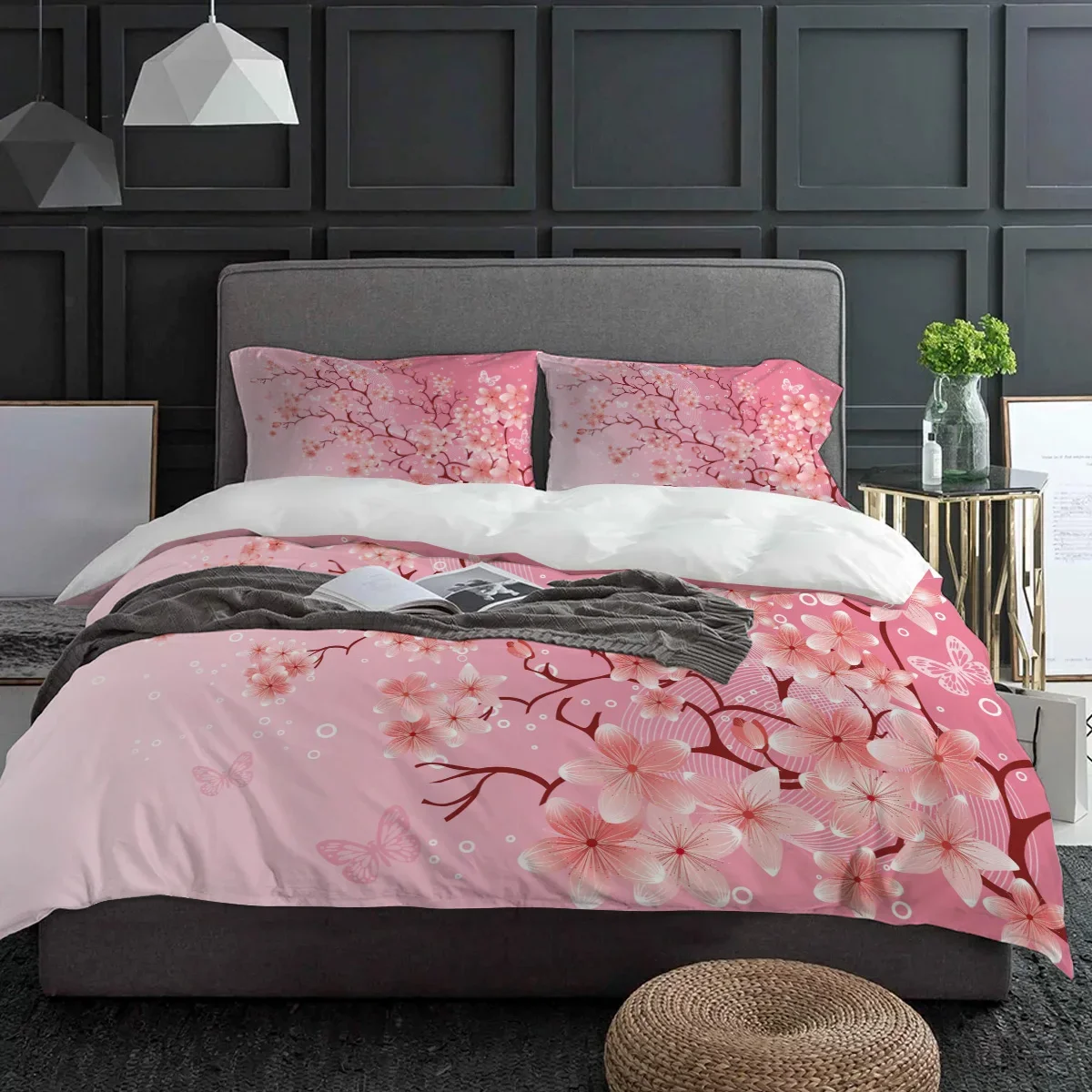 Pink Cherry Blossom Flowers Butterfly Bedding Set 3pcs Duvet Cover Pillowcase Kids Adult Quilt Cover Double Bed Set Home Textile
Pink Cherry Blossom Flowers Butterfly Bedding Set 3pcs Duvet Cover Pillowcase Kids Adult Quilt Cover Double Bed Set Home Textile