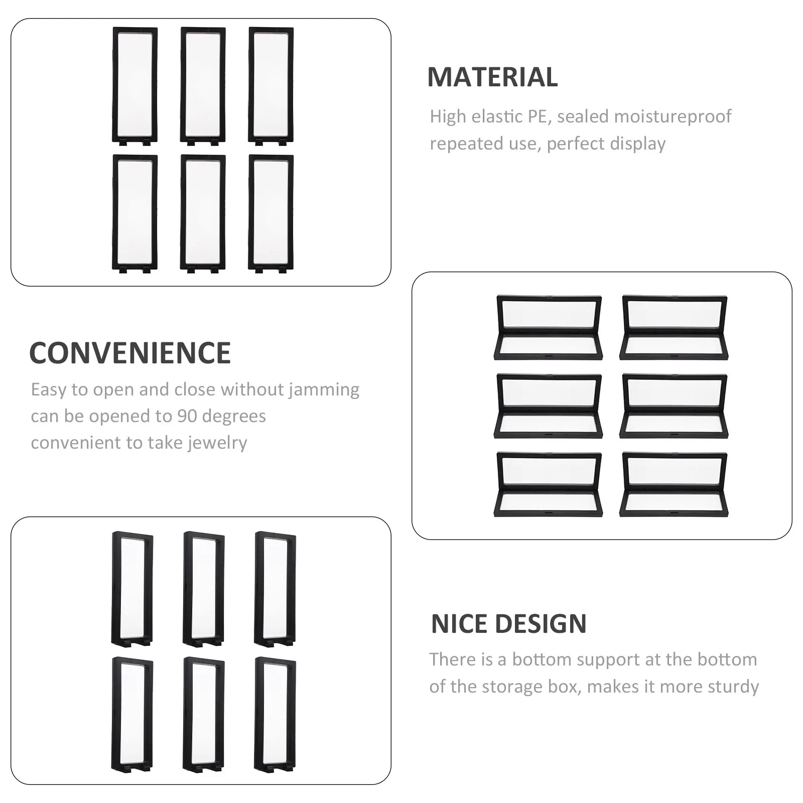 6 комплектов прозрачных футляров для ювелирных украшений с гибкой защитной пленкой для колец, браслетов и ожерелий.
6 комплектов прозрачных футляров для ювелирных украшений с гибкой защитной пленкой для колец, браслетов и ожерелий.