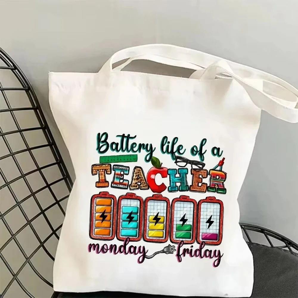 Best Teacher Tote Bag "Battery Life of A Monday & Friday" Print Large Capacity Teachers' Day Gifts Travel Shopping Handle Bag
Best Teacher Tote Bag "Battery Life of A Monday & Friday" Print Large Capacity Teachers' Day Gifts Travel Shopping Handle Bag