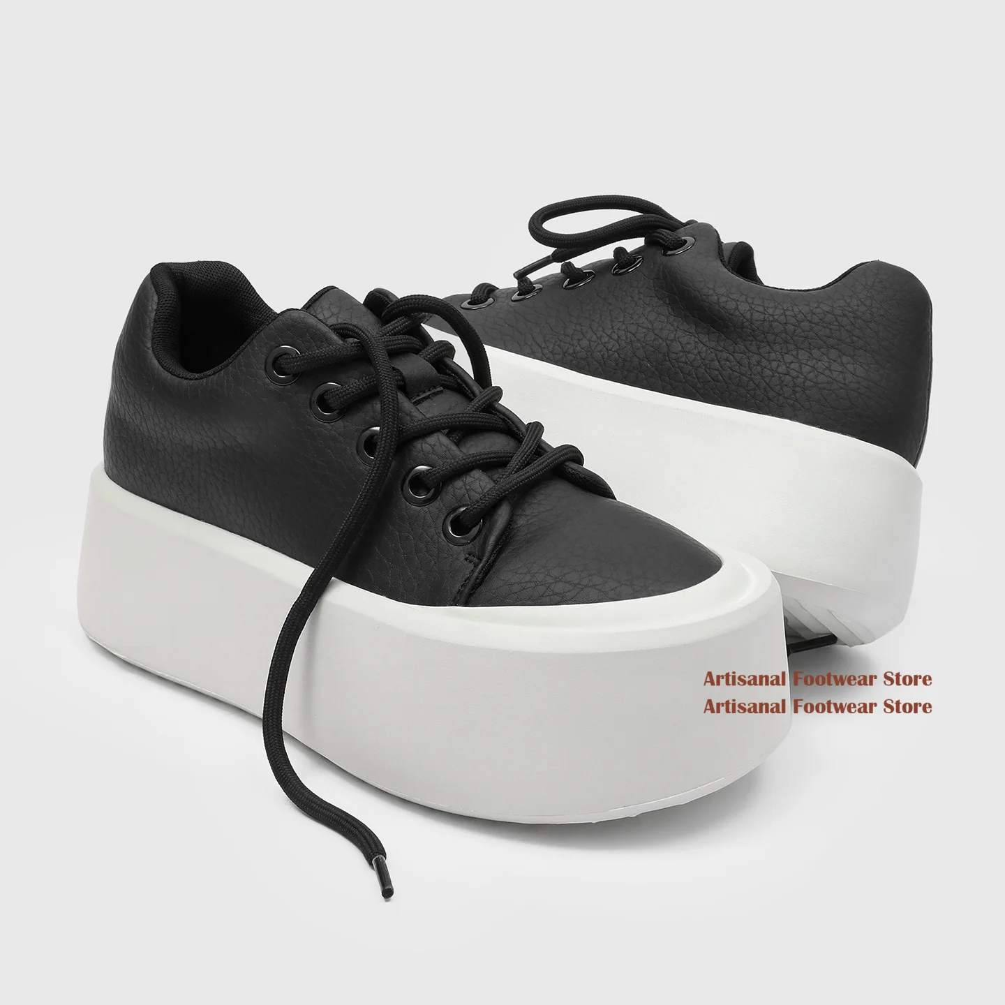 Chunky Platform Sneakers for Men Black Leather Casual Shoes Thick White Sole Board Shoes Trendy Lace-Up New Arrival Men's Shoes
Chunky Platform Sneakers for Men Black Leather Casual Shoes Thick White Sole Board Shoes Trendy Lace-Up New Arrival Men's Shoes