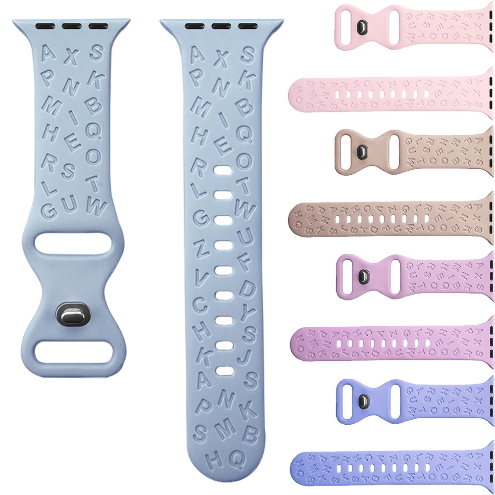 Soft Letter Silicone Wrist Band for Apple Watch Series 1/2/3/4/5/6/7/8 S9 45mm 44mm 42mm 38mm 41mm 49mm Bracelet for IWatch SE
Soft Letter Silicone Wrist Band for Apple Watch Series 1/2/3/4/5/6/7/8 S9 45mm 44mm 42mm 38mm 41mm 49mm Bracelet for IWatch SE